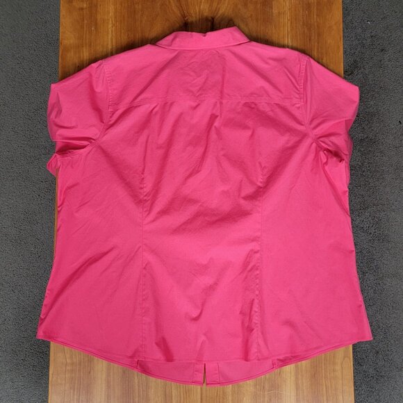 Talbots Coral Pink Wrinkle Resistant 3/4 Sleeve Cotton Blouse - 22W - Picture 6 of 7